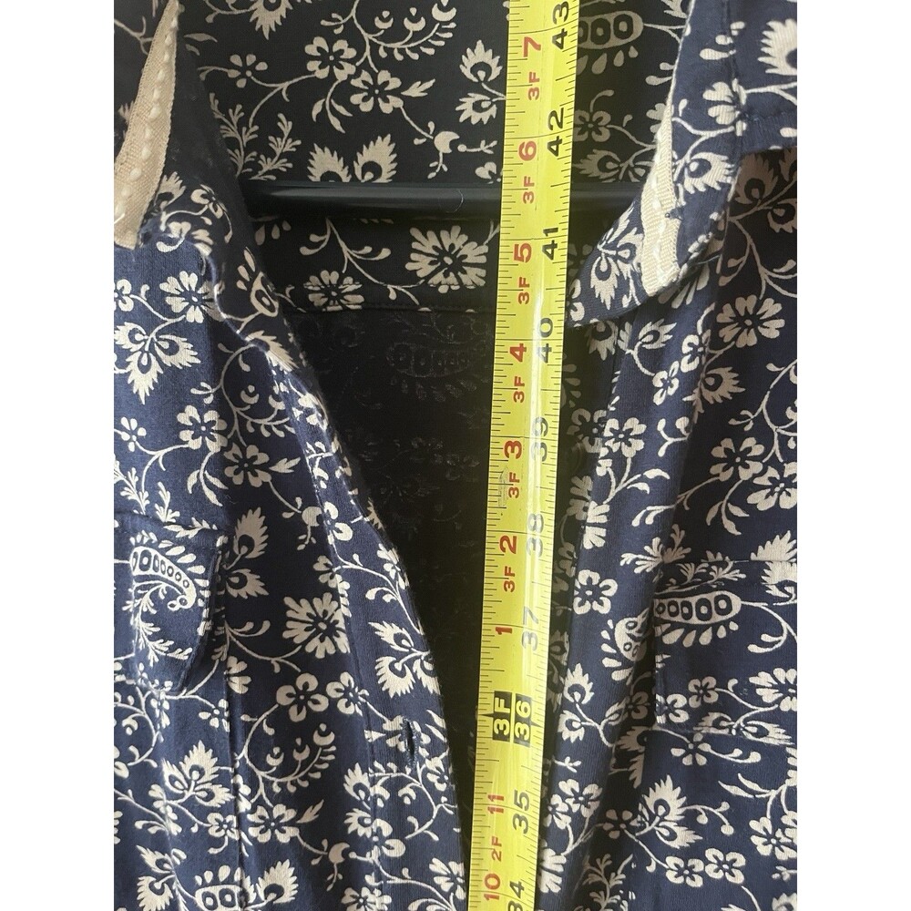 Fat Face Cotton Shirt Dress Navy Floral Tie Waist Midi UK 10 US 6 - Picture 9 of 13